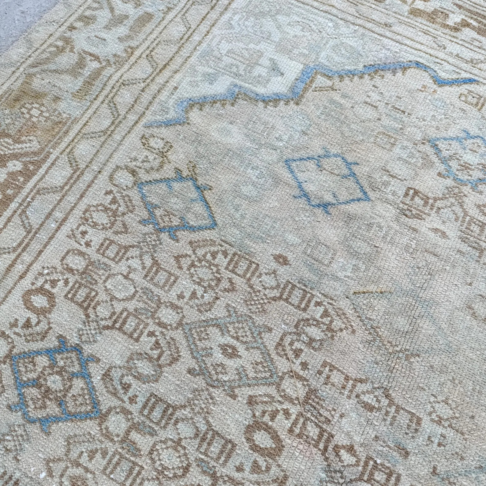 Vintage Persian Area Rug (7x10 ft): Handwoven Brown And White Decor | Etsy (US)