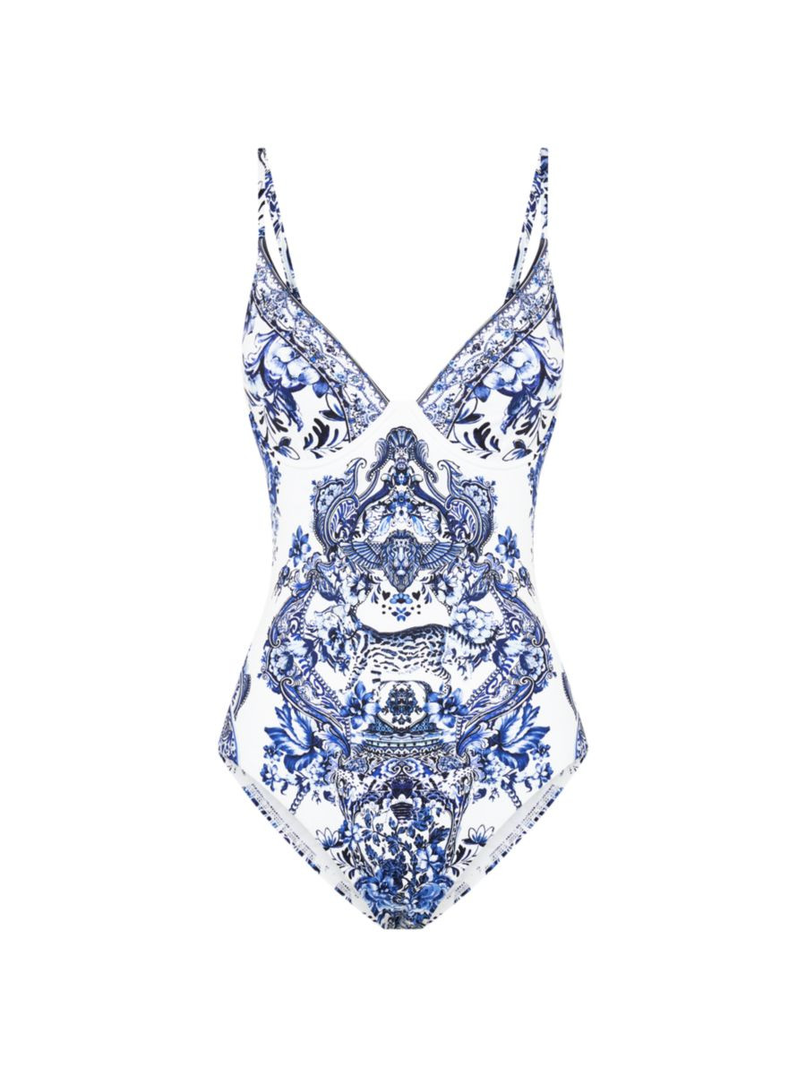 Printed Underwire One-Piece Swimsuit | Saks Fifth Avenue