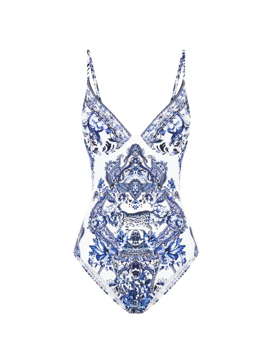 Printed Underwire One-Piece Swimsuit | Saks Fifth Avenue