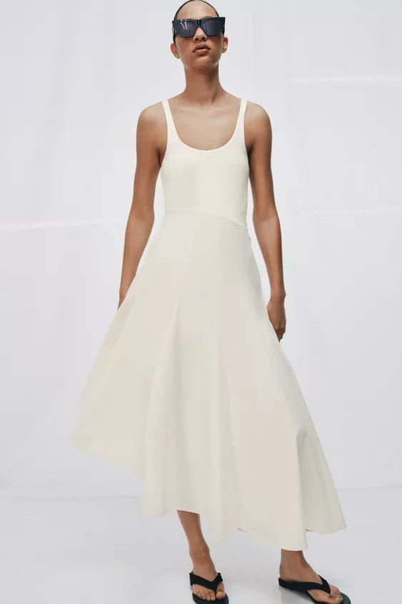 COMBINATION GODET DRESS | Zara US