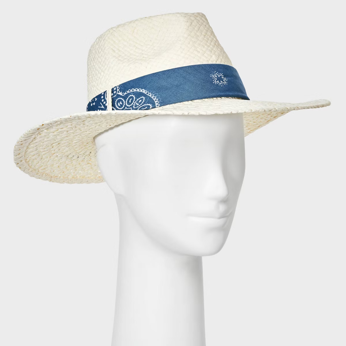 Straw Fedora Hat with Bandana Detail - Universal Thread™ Off-White | Target