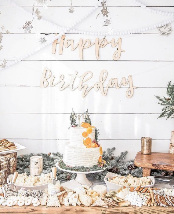 Wood "Happy Birthday" Banner. | Etsy (US)