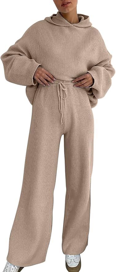 PEHMEA Womens Two Piece Sweatsuit Outfits Sets Long Sleeve Hoodies Pullover Drawstring Pants Loun... | Amazon (US)