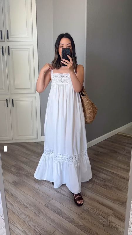 J.crew white dress with embroidered details. This is after a wash and it’s a little
Long with flat sandals. Has pockets. Barely touches the skin, so great for warm weather. Can size down. Sandals run tts  

White dress, dresses, vacation dress, petite style 

#LTKShoeCrush #LTKSeasonal #LTKItBag