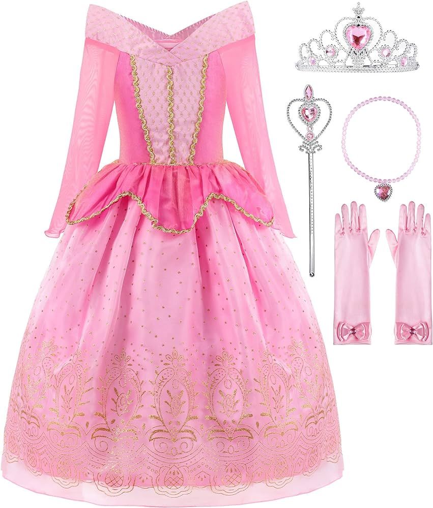 ReliBeauty Little Girls Princess Dress up Costume with Accessories, 3T (100), Pink | Amazon (US)