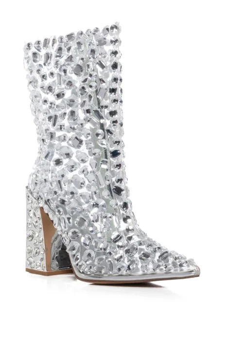 AZALEA WANG AGAVE SILVER DIAMOND BOOTIE | AKIRA
