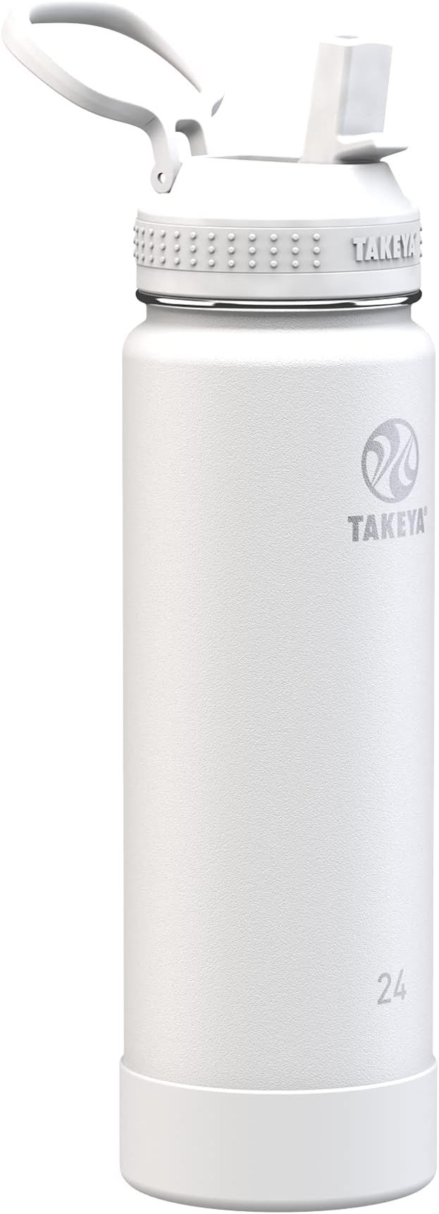Takeya Actives Insulated Stainless Steel Water Bottle with Straw Lid, 24 Ounce, Arctic | Amazon (US)