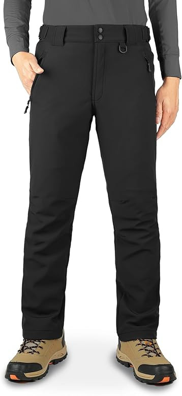 33,000ft Men's Waterproof Trousers Warm Fleece Lined Ski Snow Pants Thermal Softshell Trousers fo... | Amazon (UK)
