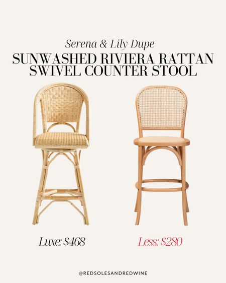 Serena and Lily counter stool dupes! Rattan counter stool, rattan bar stool

#LTKFind #LTKhome