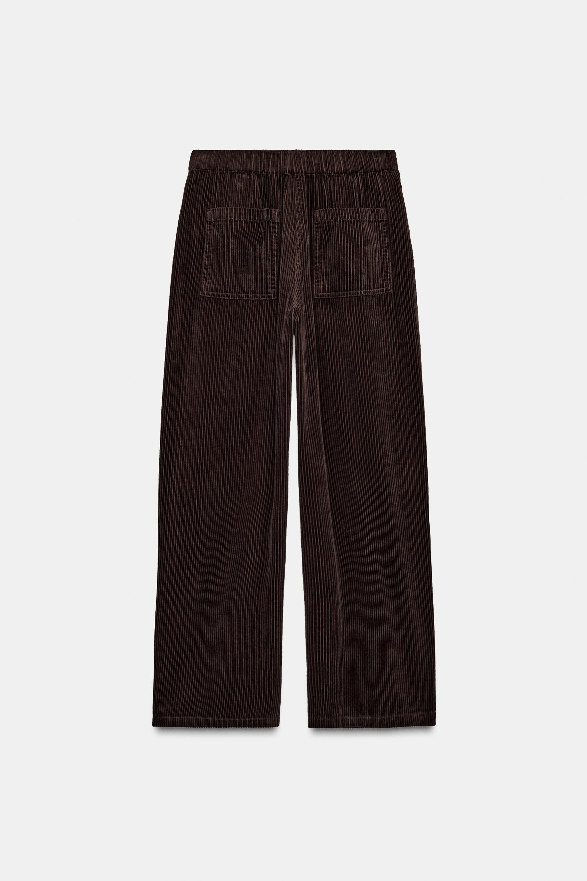 ZW COLLECTION WIDE-LEG CORDUROY TROUSERS | Zara UK