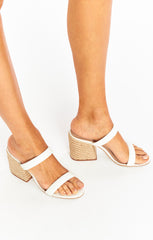 Steve Madden Marcella Block Heels ~ White/Natural | Show Me Your Mumu