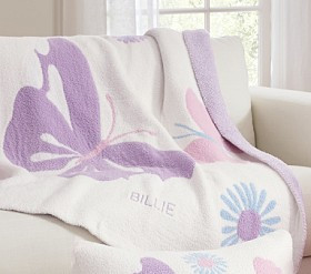 Butterfly Fuzzy Kid Throw Blanket | Pottery Barn Kids