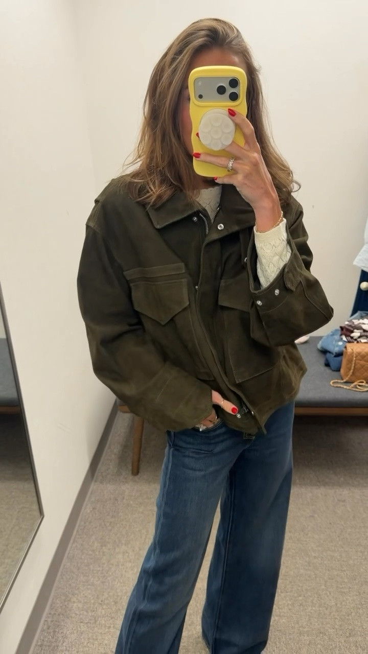 Nsale suede jacket find!!! Love this outfit for fall! Jeans run big so I recommend sizing down!🤍

#LTKootd #LTKSeasonal #LTKSaleAlert