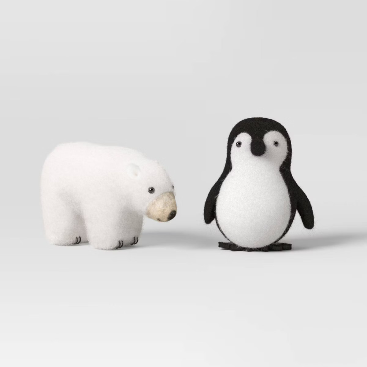 2pc Felted Wool Penguin and Polar Bear Christmas Animal Figurine Set - Wondershop™ | Target