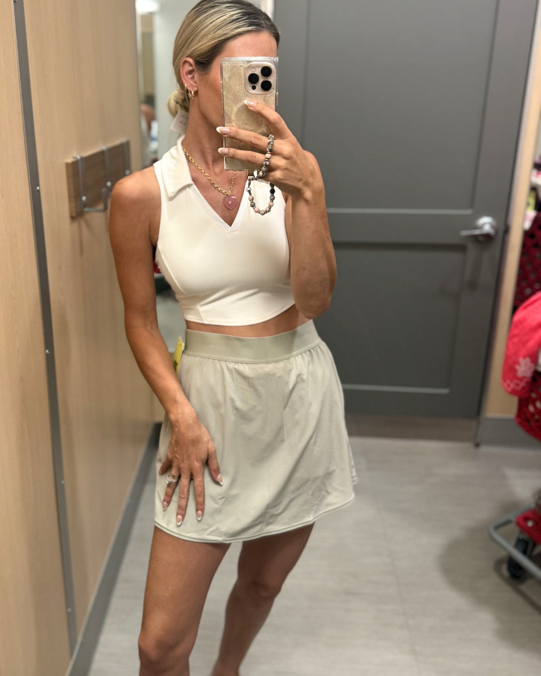 Target women's fashion has the cutest sporty sets 🤍 This collared crop tank paired with a performance skort is perfect for tennis, golf, pickleball, walks, errands, or everyday athleisure. Such an elevated activewear look for less—everything is linked in my LTK! #TargetStyle #TargetFashion #TargetFinds #Athleisure #GolfStyle #TennisOutfit 

 #LTKSeasonal #LTKActive