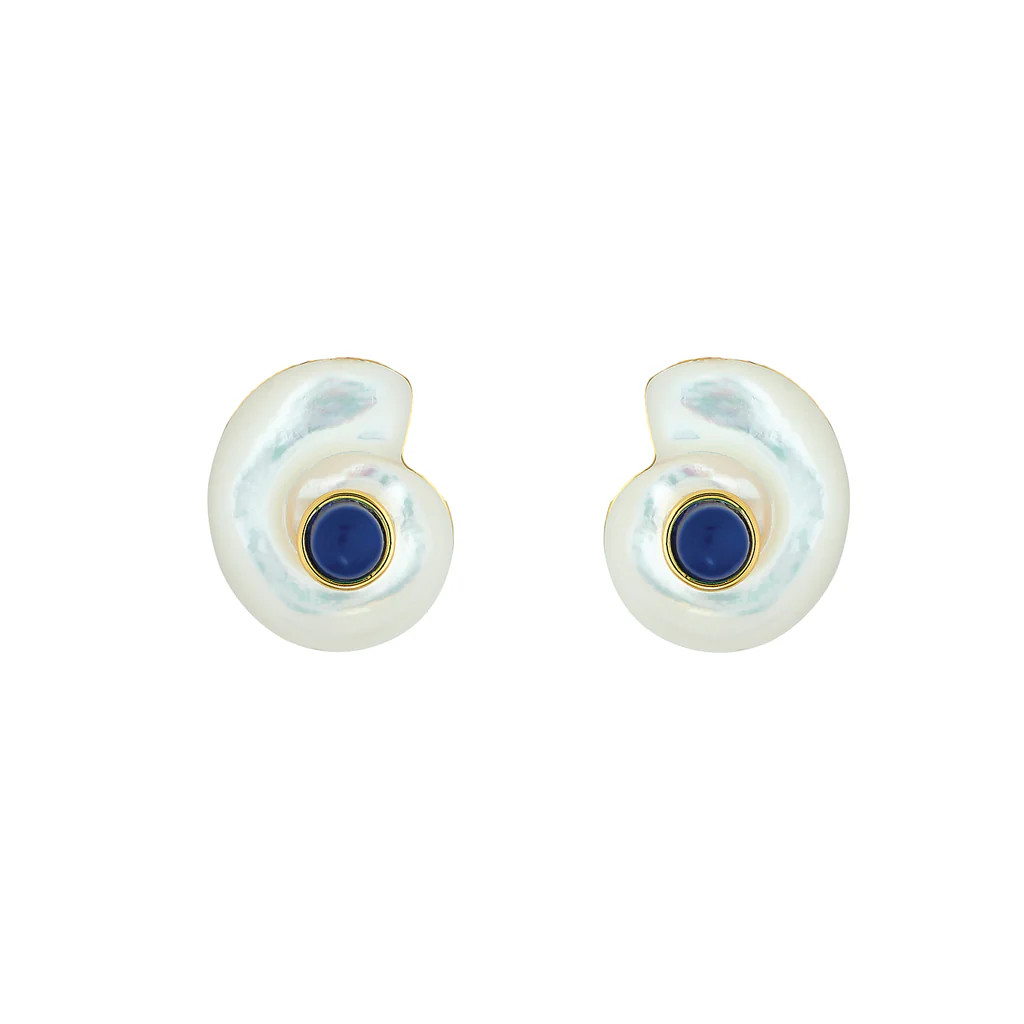 Monomoy Shell Stud - Lapis | ASHA by ADM