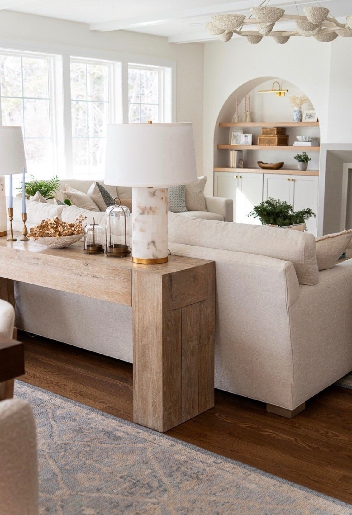 This is one of my favorite console tables for any room! It’s thick, sturdy, and has a beautiful natural wood look. Shop it here! I also linked a similar look for less for these table lamps  

#LTKHome