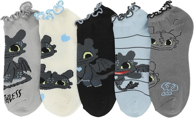 Bioworld How To Train Your Dragon Toothless Character Art Women's 5-Pair Ankle Socks | Amazon (US)