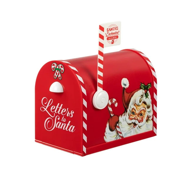 Mr. Christmas Festive Santa's Enchanted Mailbox, Red, One Size | Walmart (US)