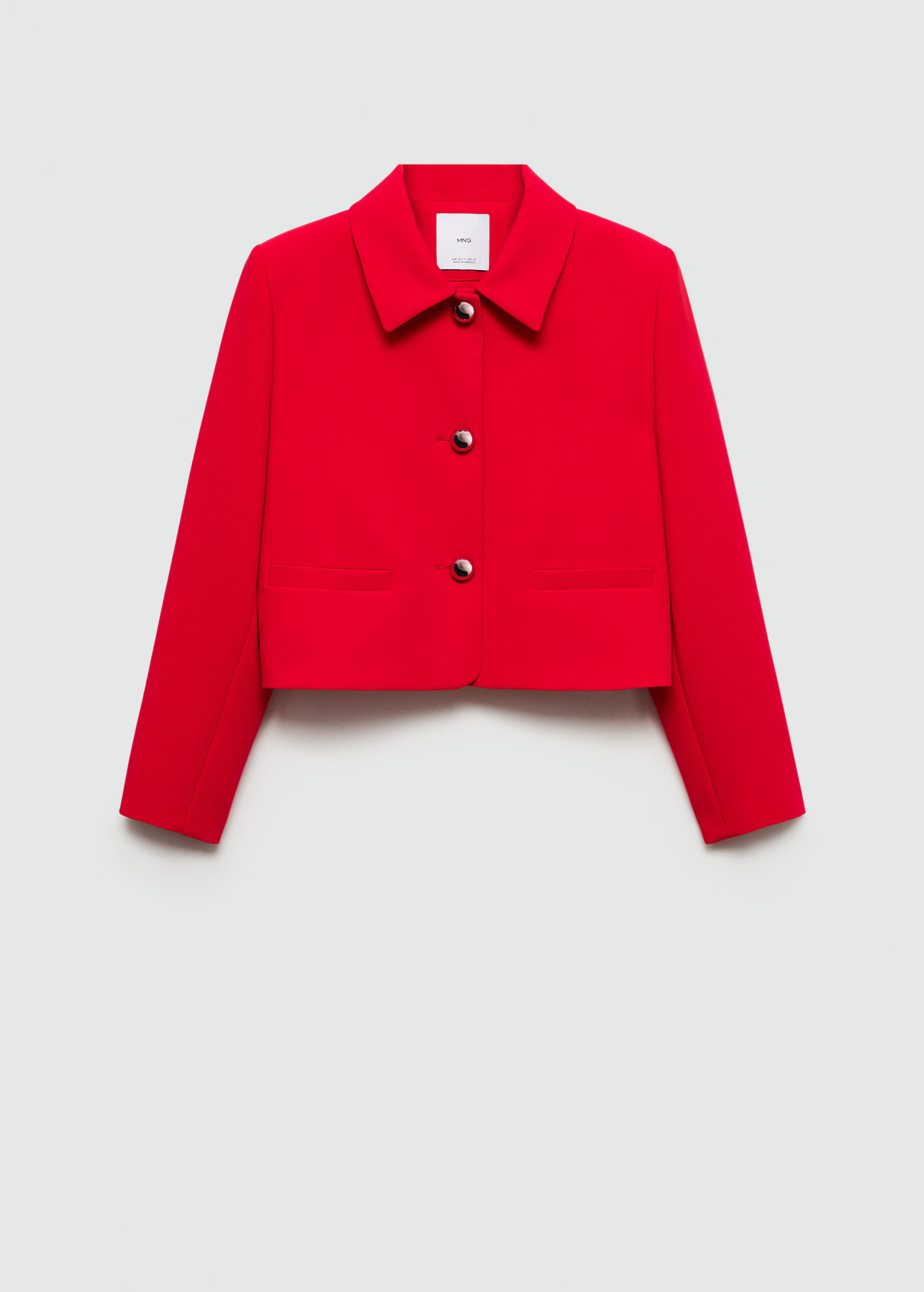 Buttoned cropped jacket - Women | MANGO USA | Mango (US/MX/AU)