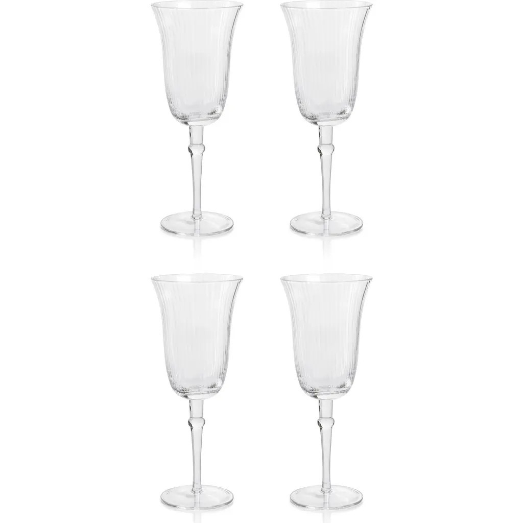 Zodax Julien Clear Optic Set of 4 Wine Glasses at Nordstrom Rack | Nordstrom Rack