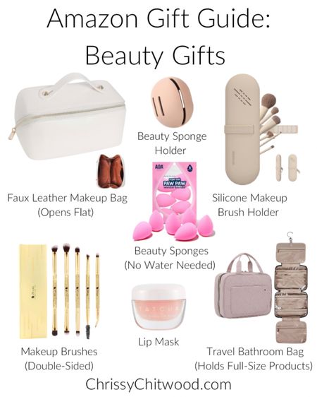 Amazon Gift Guide: Beauty Gifts! These beauty gifts are favorite beauty and makeup products I own and would make great gifts for her!

1. Faux Leather Makeup Bag (Opens Flat)
2. Silicone Beauty Sponge Holder
3. Silicone Makeup Brush Holder
4. Beauty Sponges (No Water Needed)
5. Makeup Brushes (Double-Sided)
6. Lip Mask (Clean Beauty)
7. Travel Bathroom Bag (Hold Full-Size Products)

Amazon finds, gift guides, beauty gift guide, gifts for her

#LTKfindsunder50 #LTKbeauty #LTKGiftGuide