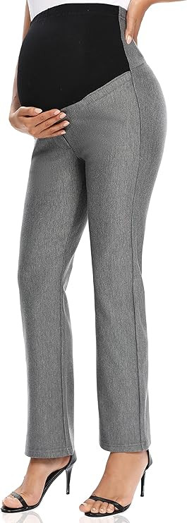 Foucome Women's Maternity Pants Over The Belly Comfy Stretch Dress Pants for Work Career Office P... | Amazon (US)
