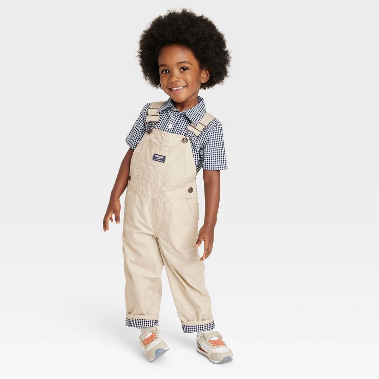 OshKosh B'gosh Toddler Boys' Solid Overalls - Khaki | Target