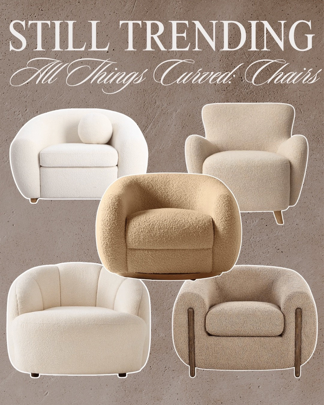 Curved chairs that feel warm, modern, and quietly dramatic 

#LTKMens #LTKSeasonal #LTKHome