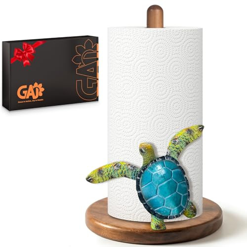 Green Turtle Paper Towel Holder - Coastal/Beach/Ocean House Decor for Kitchen Bathroom Home Countertop - Gifts for Women - 3D Beachy Stuff Decorative Accessories | Amazon (US)