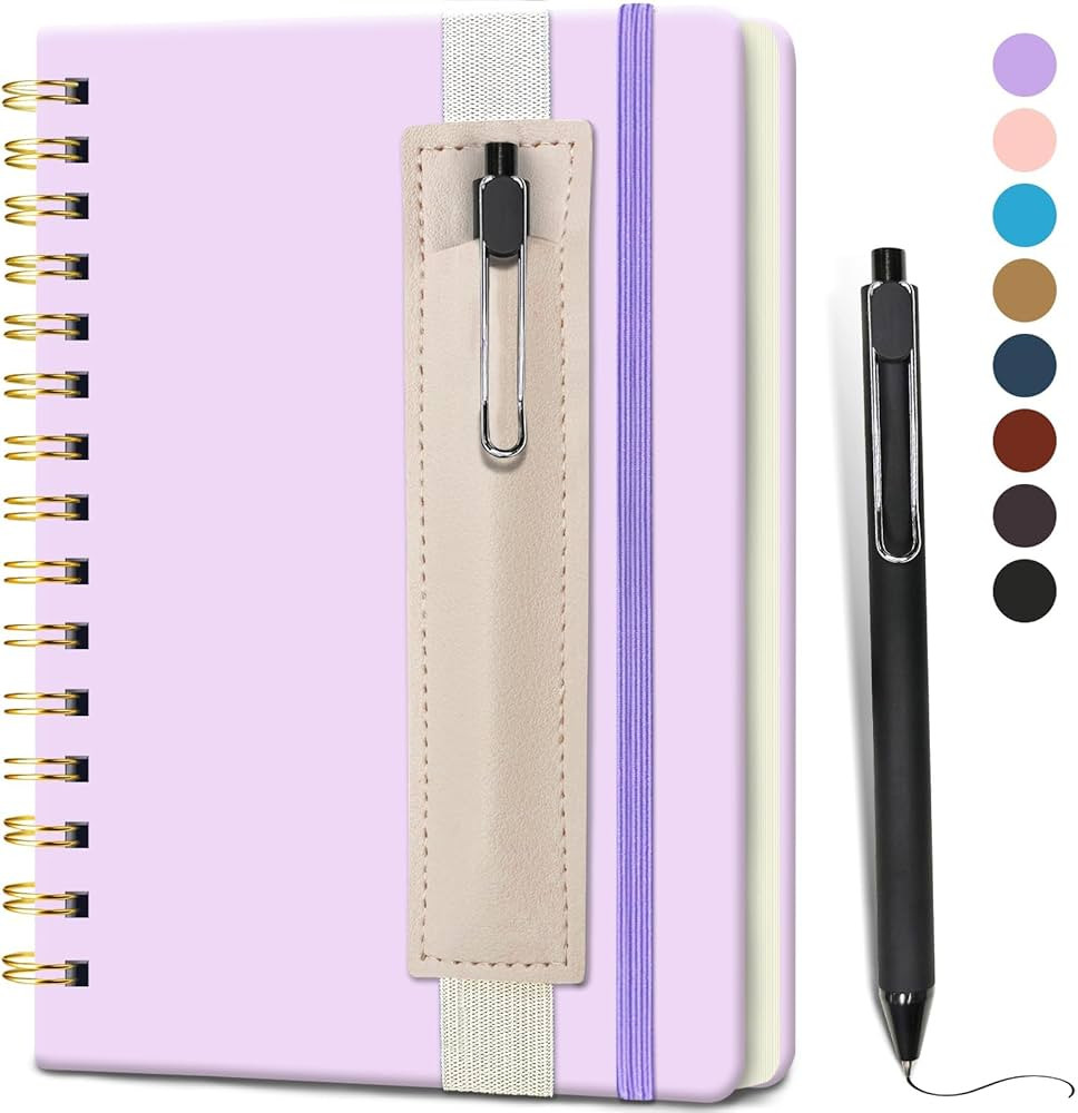 Amazon.com : DWIYITTN Small Spiral Notebook (Purple) - 5.7"x 8.27", 160 Lined Pages - A5 Travel J... | Amazon (US)