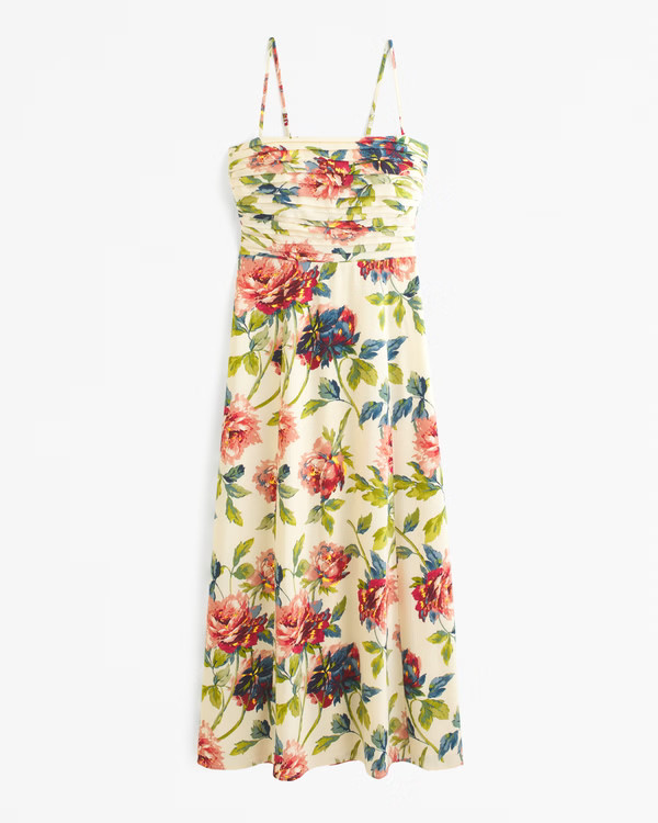 Emerson Crepe Midi Dress | Abercrombie & Fitch (US)