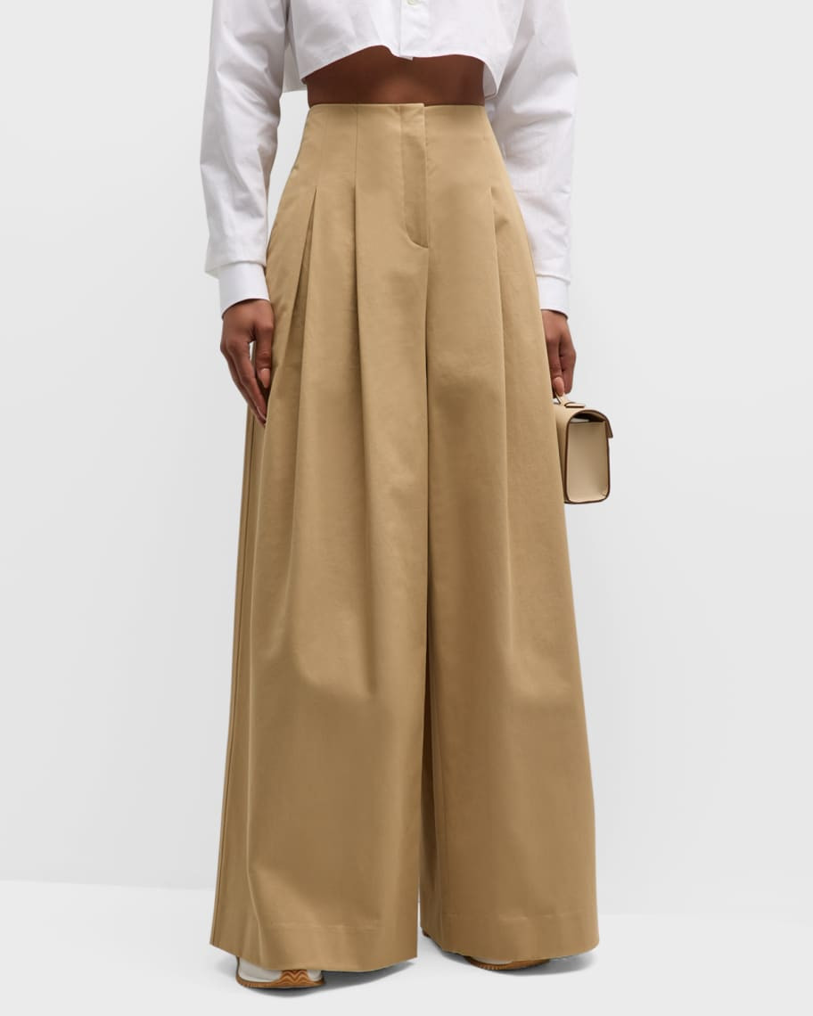 TWP Drew High-Rise Pleated Wide-Leg Pants | Neiman Marcus