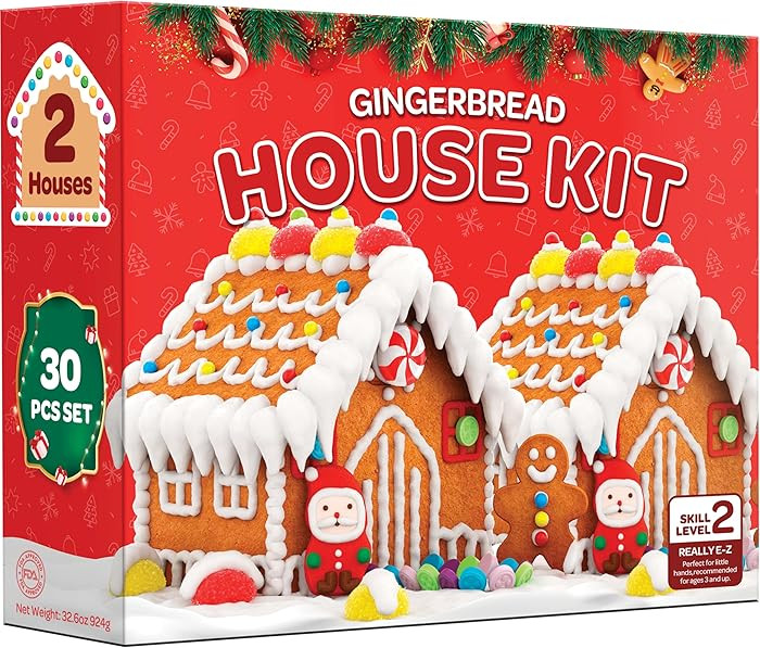 Gingerbread House kit [Set of 2] DIY Gingerbread House, Fun Holiday Activity for Kids, Ease Craft... | Amazon (US)