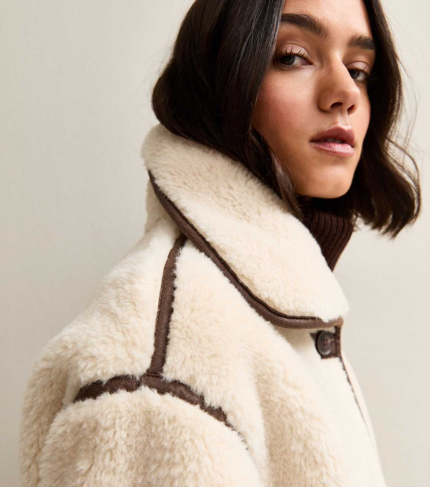 Cream Faux Fur Bonded Jacket | New Look | New Look (UK)
