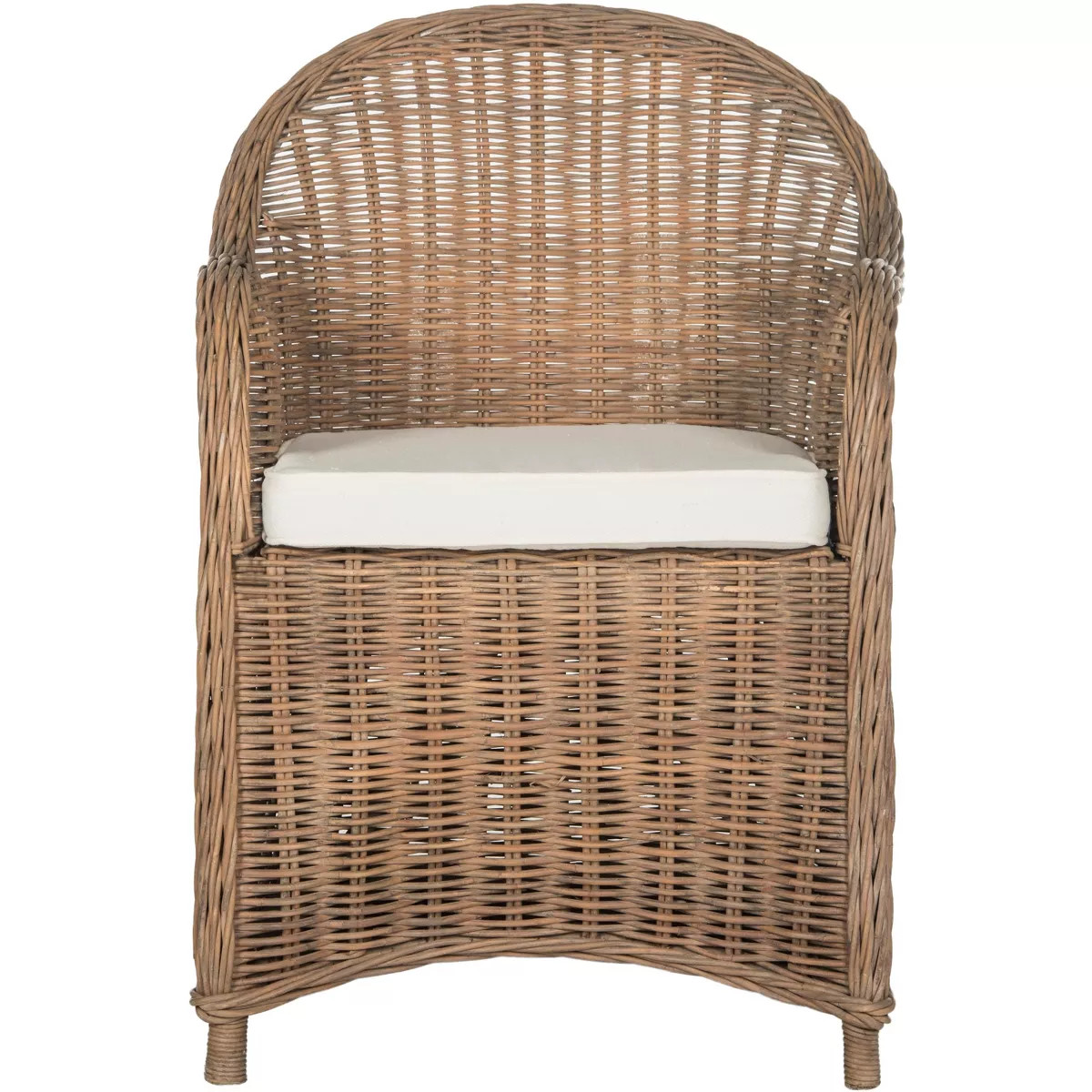 Hemi Striped Wicker Club Chair - Natural/White - Safavieh | Target