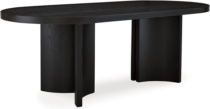 Signature Design by Ashley Rowanbeck Minimalist Dining Table for 8 People, Black | Amazon (US)