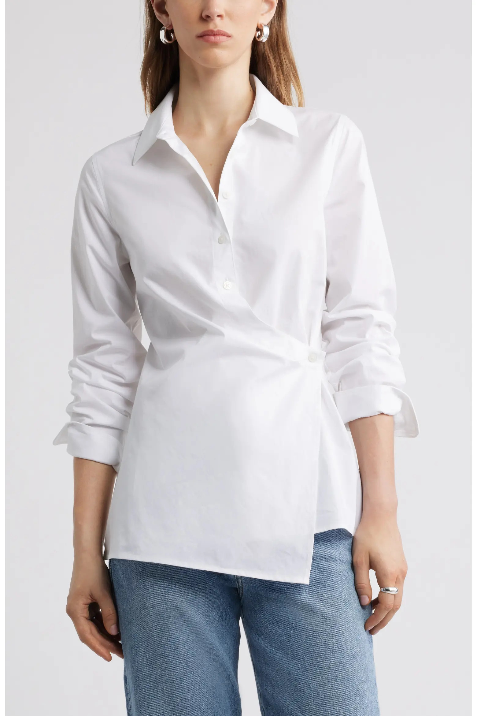 Long Sleeve Wrap Button-Up Shirt (Women) | Nordstrom | Nordstrom