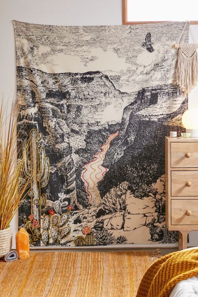 Embroidered Landscape Tapestry | Urban Outfitters (US and RoW)