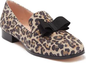 daphne leopard print leather bow loafer | Nordstrom Rack