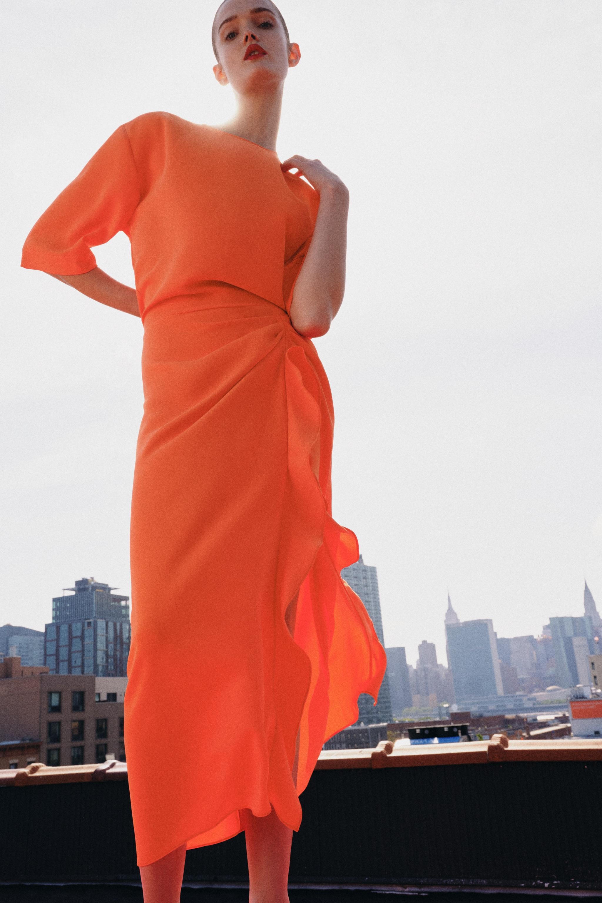 ZW COLLECTION DRAPED MIDI DRESS | Zara US
