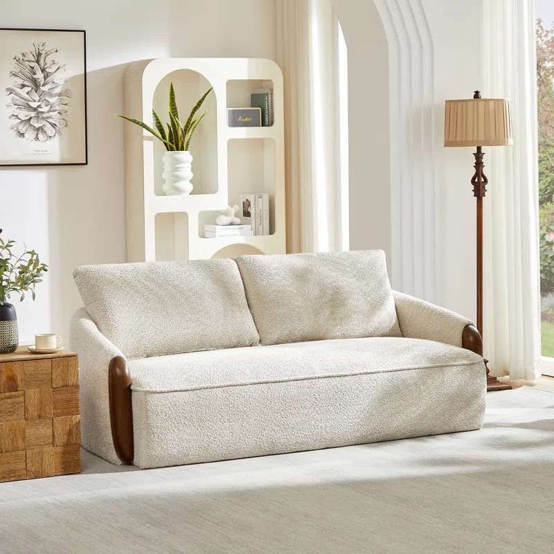 Coriddi Modern Organic Upholstered Sofa with Curved Arms and Solid Wood Frame | Wayfair North America