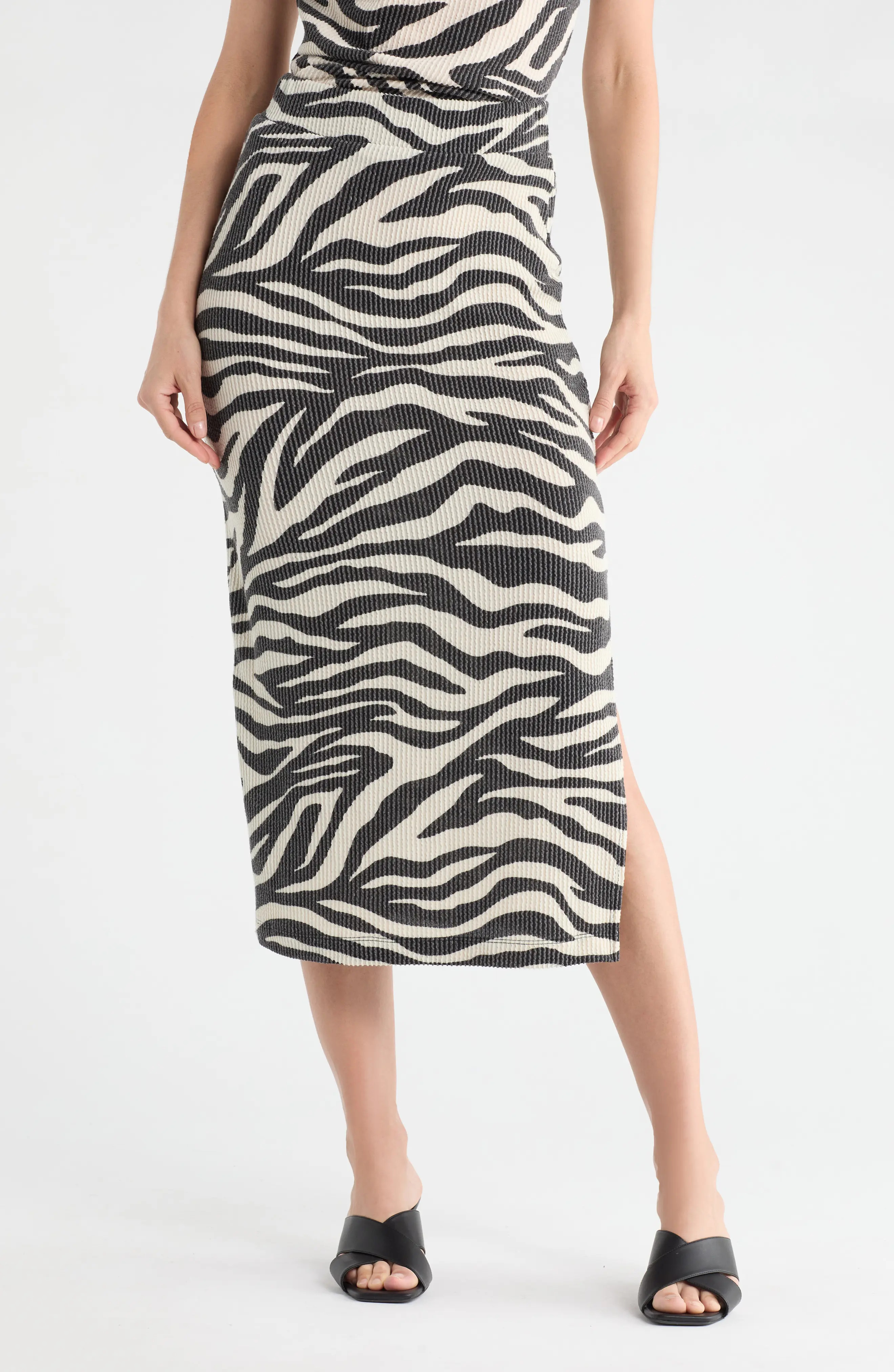Renee C Zebra Rib Knit Skirt (Women) | Nordstromrack | Nordstrom Rack