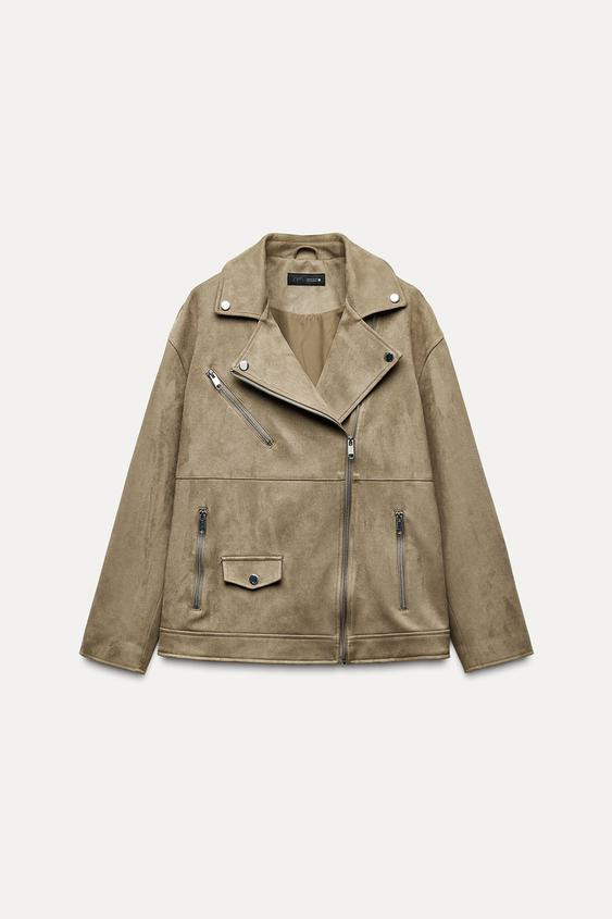 FAUX SUEDE BIKER JACKET | Zara US