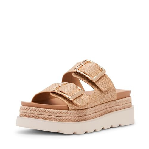 Madden Girl Women's Mythicall Flat Sandal, Natural Raffia, 7 | Amazon (US)