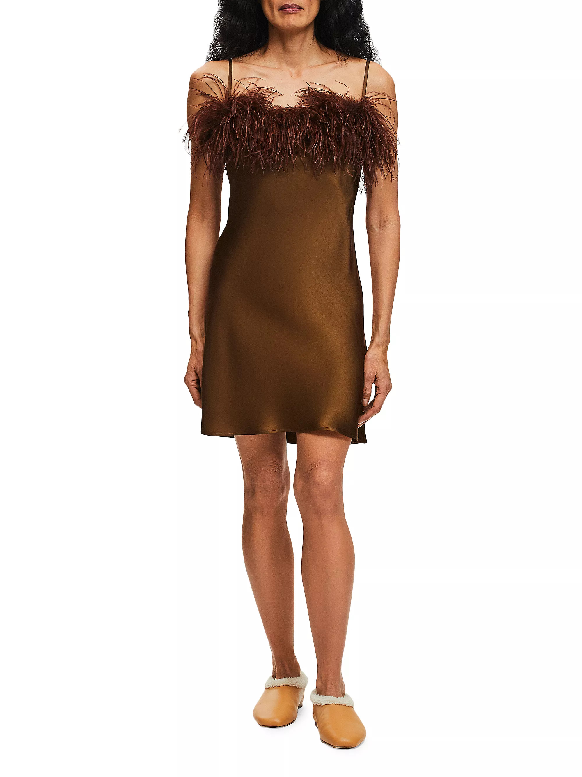 SleeperBoheme Feather- Trim Dress | Saks Fifth Avenue