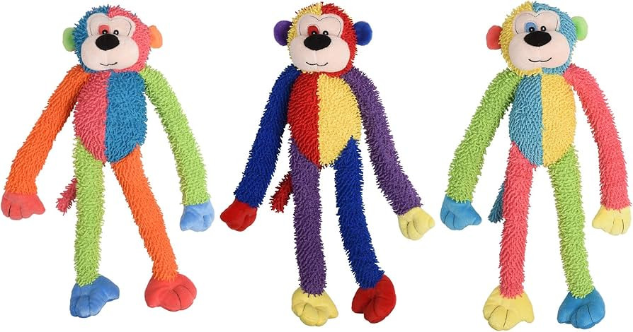 Multipet Multicrew Monkey Plush Dog Toy 17" (Assorted Color, 1 Pack) | Amazon (US)