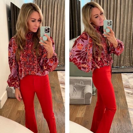 Try On Sesh for my St Valentine’s Day Luncheon look! Top, wearing a medium, fits TTS, pants fit TTS, wearing a size 6, has some stretch too!

#LTKstyletip