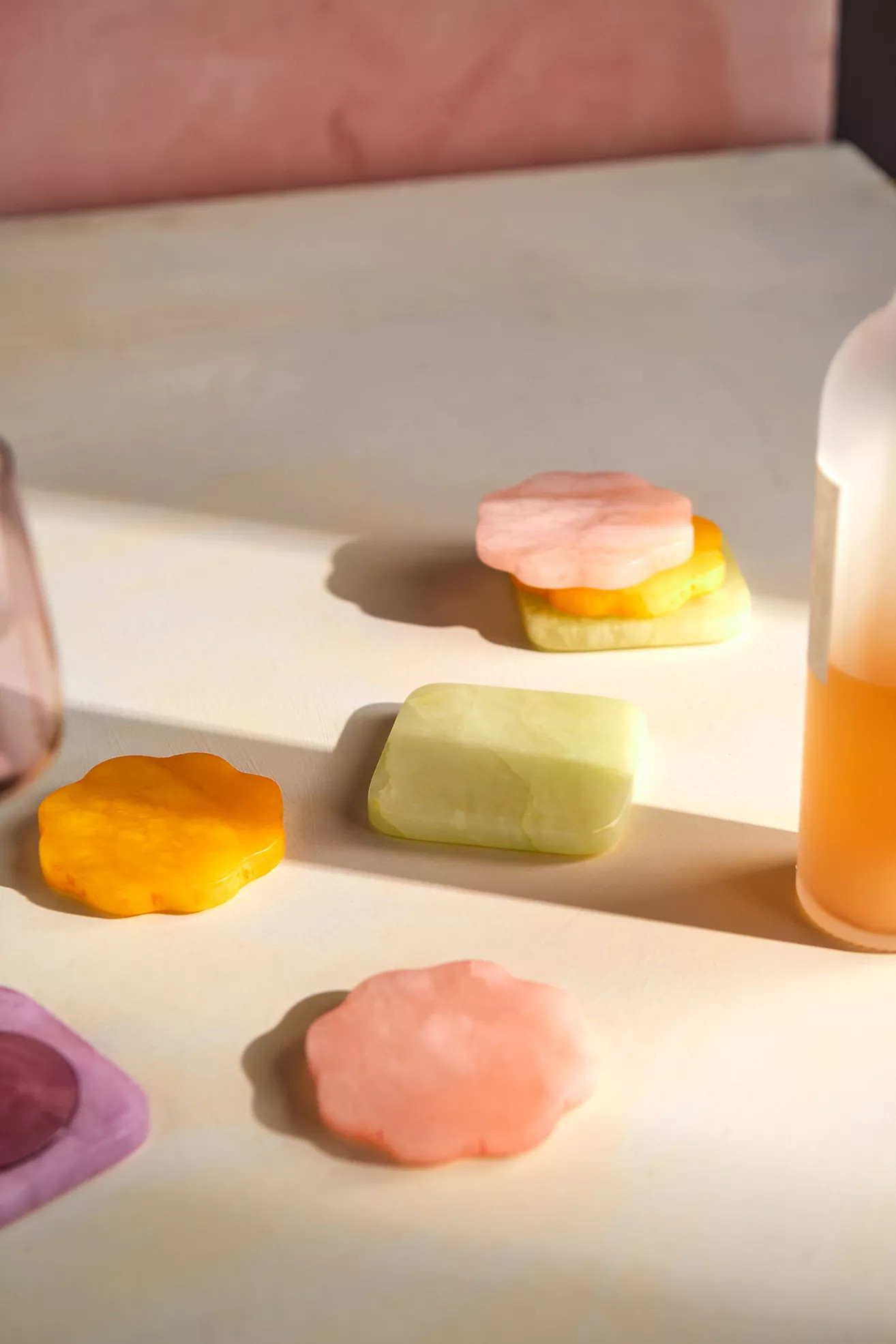 Dyed Alabaster Square Coasters, Set of 4 | Anthropologie (US)