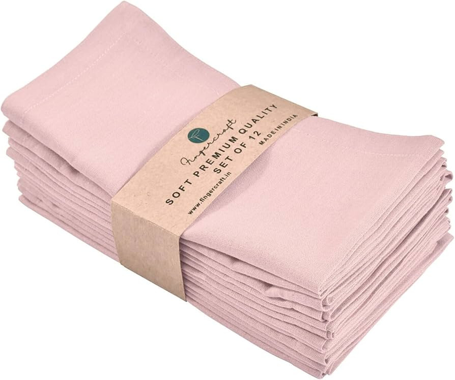 Fingercraft Cloth Napkins Set of 12, Cotton Linen Blend Napkins Cloth Washable Premium Quality Pa... | Amazon (US)